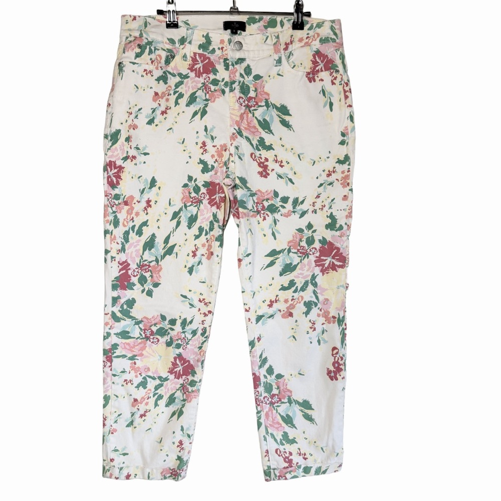 NYDJ Floral 5-Pocket Stretch Ankle Jeans 8 - Picture 3 of 10